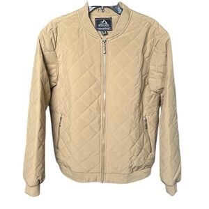 Men's Outdoor Quilted Bomber Jacket - Khaki Tan - XL